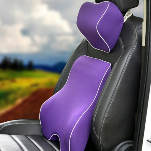 Lændestøtte og nakkestøttepude i memory foam - komfort og aflastning af ryggen