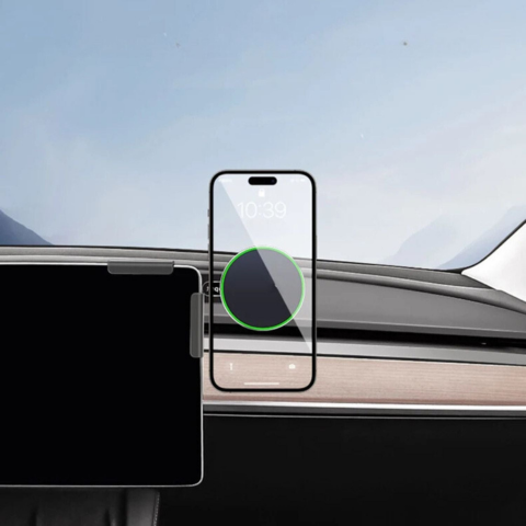 Support Téléphone Pour Tesla — Fixation Magnétique Et Recharge Sans Fil