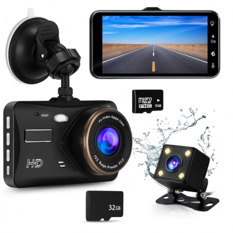 Dashcam Přední A Zadní — Jasné A Přesné Záznamy