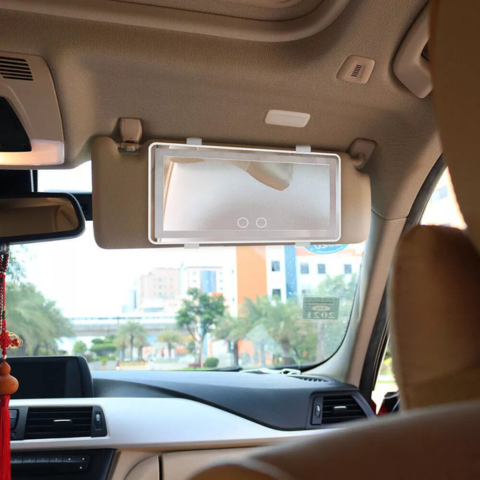 車用サンバイザーLEDミラー - 調整可能で充電式の照明