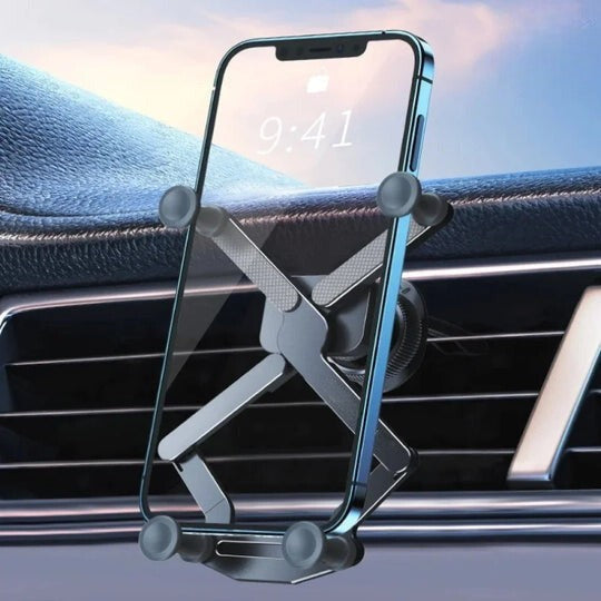 Soporte Teléfono Coche Rejilla de Ventilación – Rotación 360° & Bloqueo Automático 