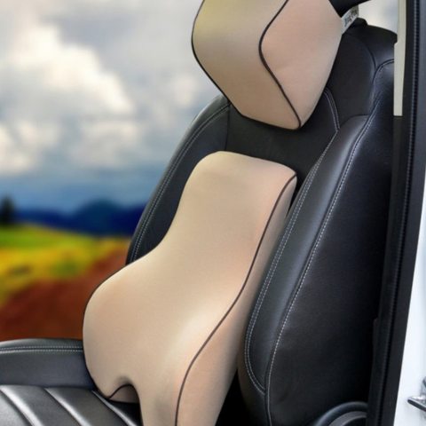 Lændestøtte og nakkestøttepude i memory foam - komfort og aflastning af ryggen