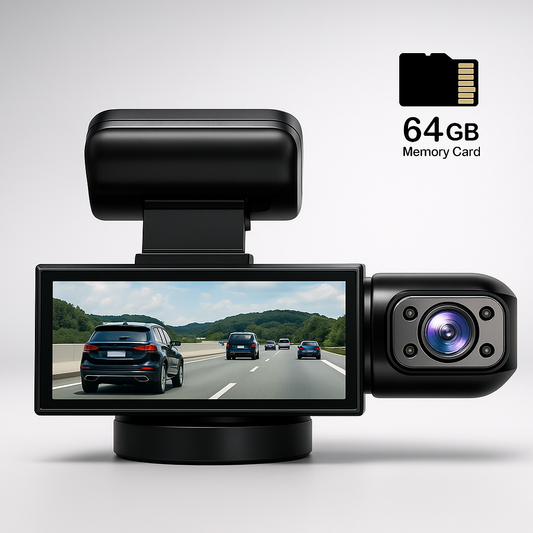Kamera samochodowa Dashcam Double Full HD - Nocna wizja + kamera wewnętrzna 