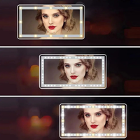 Miroir De Maquillage Led Pour Voiture — Design Compact & Lumière Réglable